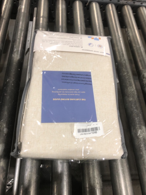 Photo 1 of 100% Blackout Shield Linen Blackout Curtains for Bedroom 84 Inches Long, Back Tab/Rod Pocket Living Room Drapes, Thermal Insulated Blackout Curtains 2 Panels Set, 50" W x 84" L, Cream