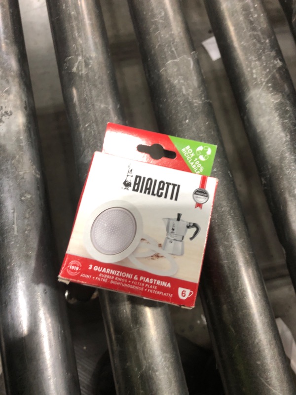 Photo 1 of Bialetti Spare Parts, Includes 3 Gaskets and 1 Plate, Compatible with Moka Express, Fiammetta, Break, Happy, Dama, Moka Timer and Rainbow (6 Cups)
