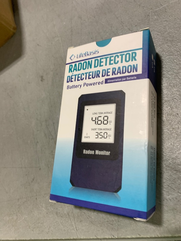 Photo 1 of Life Basis Home Radon Detector, Portable Radon Tester for Home with Long and Short Term Radon Monitoring 0-500 pCi/L Range Battery Operated (Including Battery)