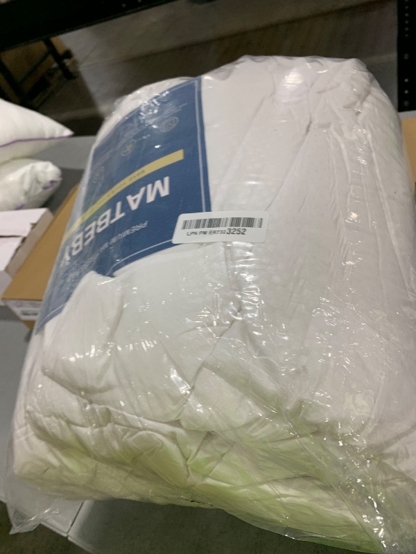 Photo 1 of MATBEBY Full Size Mattress Pad - Cooling Breathable Mattress Topper, Quilted Fitted Mattress Protector, Pillow Top Mattress Cover with 8-21" Deep Pocket, Soft, Machine Washable, White, 54x75 Inches
