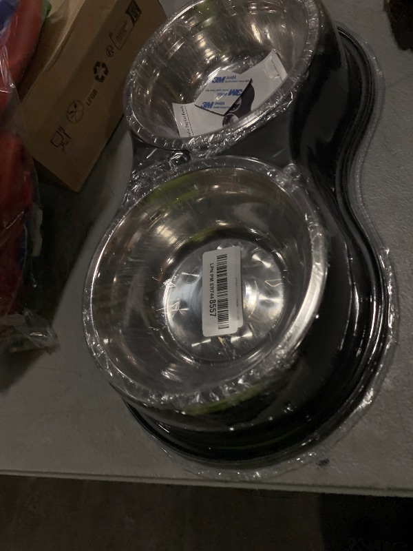 Photo 1 of Epetslove Dog Bowls Double Dog Water and Food Bowl Stainless Steel Bowl with Non-Slip Resin Station, Pet Feeder Bowls for Puppy Medium Dogs Cats