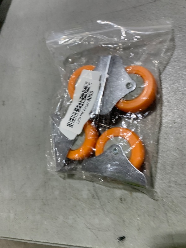 Photo 1 of PATIKIL 2" Rigid Fixed Plate Caster Wheels, 4 Pack Low Profile Caster PP Wheels with M4 Screws Total Load Capacity 132 Lbs for Drawers Cabinet Rolling Furniture, Orange