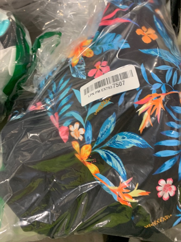 Photo 1 of Daci Women's Plus Size Tankini Swimsuit - Two Piece Rash Guard with Capris Shorts and Athletic Racerback Bathing Suit Colorful Floral XXL