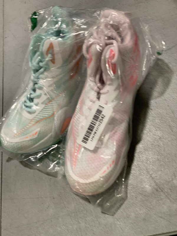 Photo 1 of Bacury Womens Mens Basketball Shoes Breathable Non Slip Fashion Sneakers Lightweight Unisex-Adult Outdoor Sport Shoe Green Pink Size 6