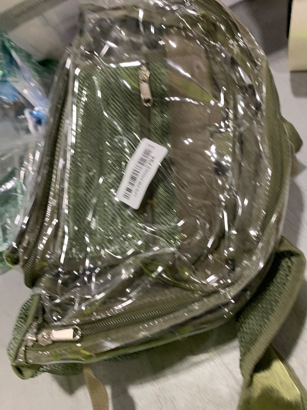 Photo 1 of Vorspack Clear Backpack Heavy Duty PVC Transparent Backpack with Reinforced Strap & Large Capacity for College Workplace Security - Green
