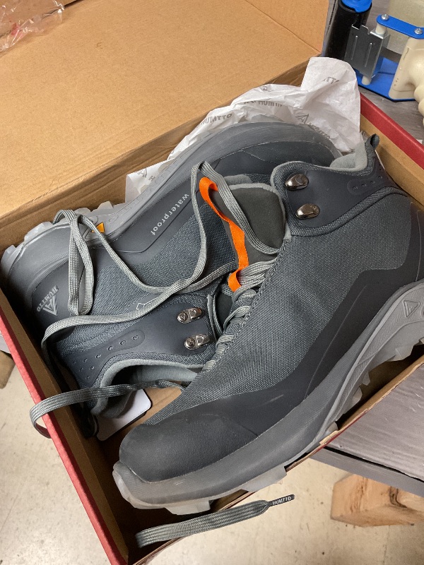 Photo 1 of HUMTTO Men's All-Terrain Waterproof Hiking Boots Lightweight Breathable Outdoor Ankle Boots Trekking Hiking Shoes 10 Grey
