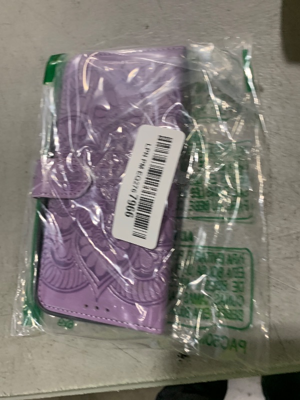 Photo 1 of Ateeky Wallet Case for iPhone 15,[RFID Blocking] 3 Card Holder Stand with Credit Card Slot PU Leather Magnetic Protective Flip Cover for iPhone 15 (Light Purple)