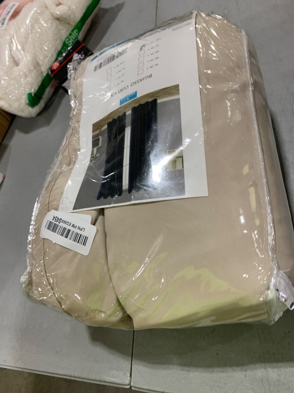 Photo 1 of Bujasso Beige 80% Blackout Curtains with Sheer Overlay Mix and Match Double Layer Thermal Insulated Window Panels 102 inch for Living Room Bedroom Beige Drapes with Tiebacks Grommet Top 54" Wx102 Lx2