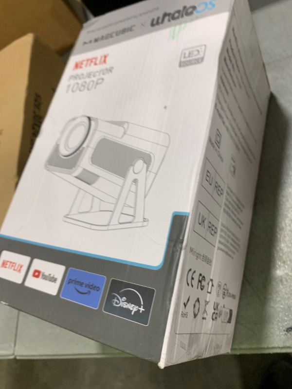 Photo 1 of [Netflix-Licensed] Magcubic Mini Projector with Wifi and Bluetooth, Built-in Android 13, Portable Smart 1080P Projector with 4K Support, Auto Keystone, Voice Control, HY320 NTV (White)