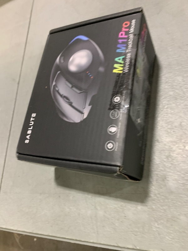 Photo 1 of SABLUTE Wireless Trackball Mouse, Ergonomic Bluetooth Rechargeable Computer Mouse, Backlit Rollerball Thumb Laptop mice with 5 Level DPI, Adjustable Angle, 3 Devices Connection for PC, Mac, Windows