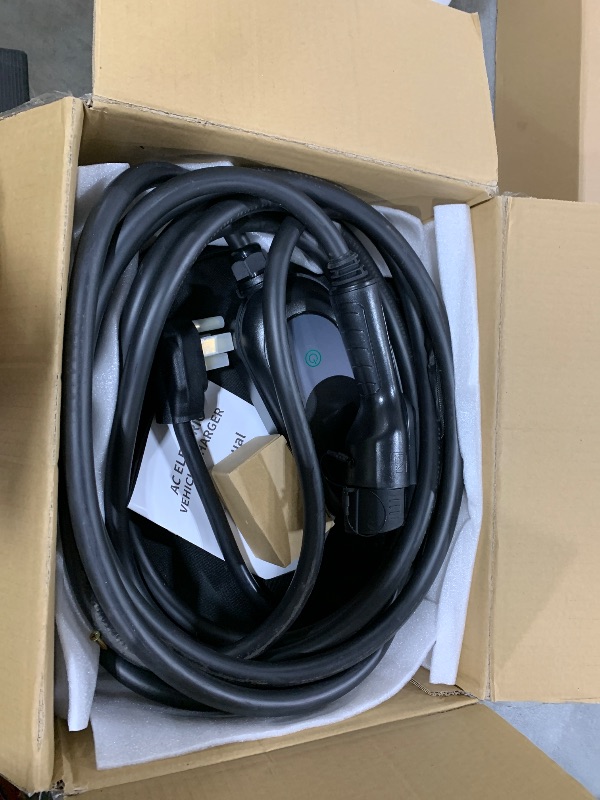 Photo 1 of SubSun Universal Portable Level 2 EV Charger 50Amp 240V Electric Car Charger for All North American EVs Includes J1772 and Tesla, 25FT EV Charging Cable with NEMA 14-50 Plug (with Tesla Adapter)