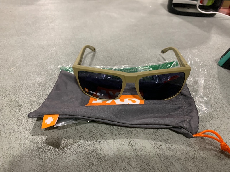 Photo 1 of Spy Optic Men's Region XL Rectangular Sunglasses, Matte Sand Happy Grey, 62 mm