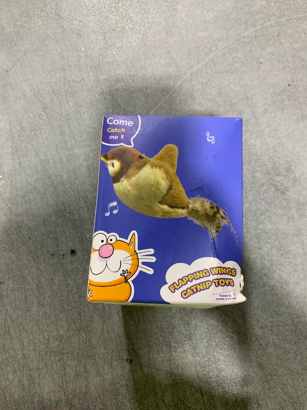 Photo 1 of KreizyGo Cat Toys, Flapping Wings Sparrow, No Flying, Chirping Bird Interactive Catnip Toy for Kitten or Small Dogs, Touch Activated, Rechargeable