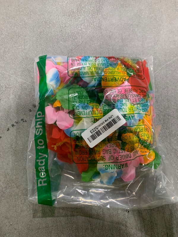 Photo 1 of Estivaux 4 Pieces Hawaiian Leis Set Colorful Luau Leis Hawaiian Flowers Leaves Wreath Garland Tropical Floral Accessories for Hawaiian Luau Party Wedding Beach Party Favors, Style 5