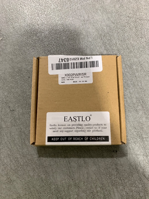 Photo 1 of #6-32 x 1/2" Flat Countersunk Head Machine Screws, Phillips Drive, 304 Stainless Steel 18-8, Full Thread, Coarse Thread UNC, 100 PCS