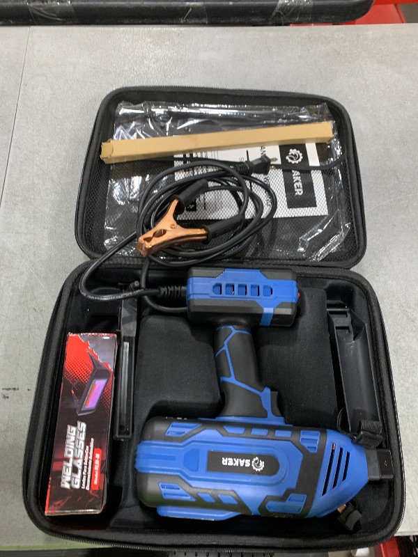 Photo 1 of Saker Portable Welding Machine, Welding Machine 110V with IGBT Inverter 5 Variable Current Adjustment, Portable Electric Welding Machine,Fits for 3/32" Wire Rods (Blue)