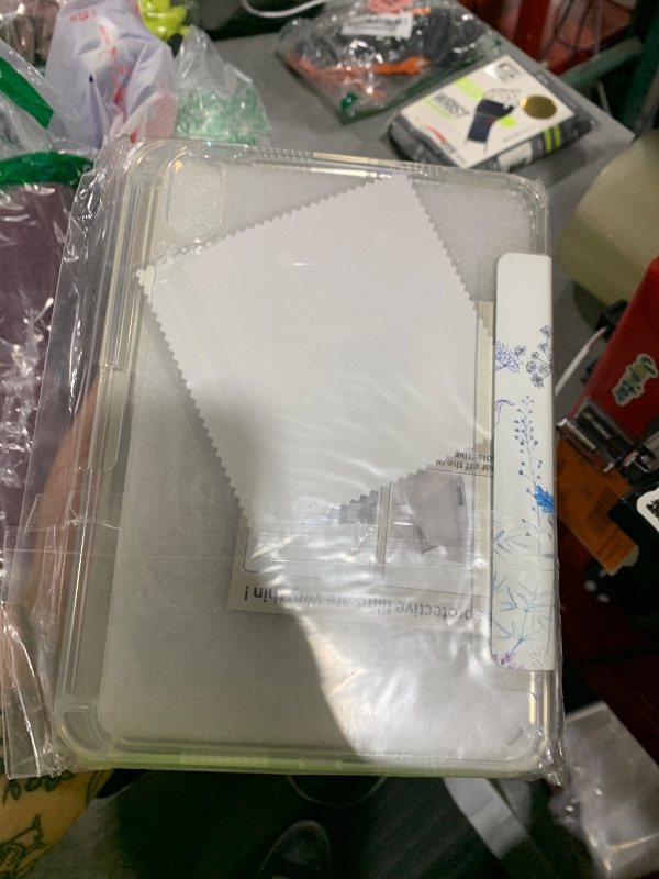 Photo 1 of Feams Case for iPad mini 7 A17 Pro 2024/iPad Mini 6 2021, Slim Lightweight Trifold iPad mini 7 A17 Pro Case 8.3 Inch 2024 Clear Back Cover with Pencil Holder & Auto Sleep, Elegant Flower