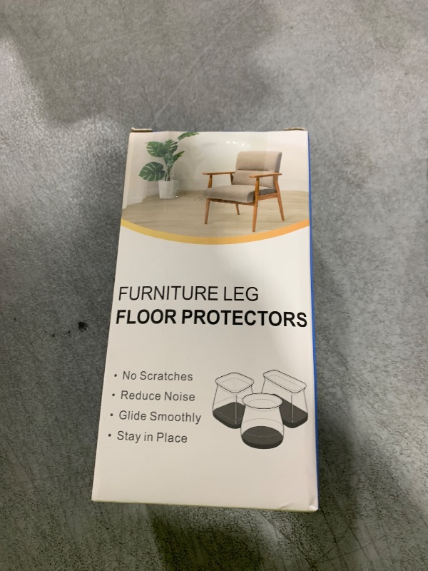 Photo 1 of 24 Pcs Chair Leg Floor Protectors for Hardwood Floors Silicone Covers to Protect Wood Tile Floors Felt Pads Furniture Leg Caps Non Slip Reduce Noise (Fit:1.3"-2")