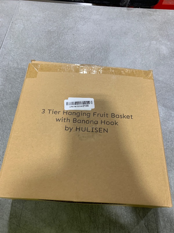 Photo 1 of HULISEN 3 Tier Hanging Fruit Basket with Banana Hook, Heavy Duty Wire Hanging Baskets for Kitchen Storage, 36 Inch Hanging Vegetable Produce Basket Organizer (Including Installation Bracket)