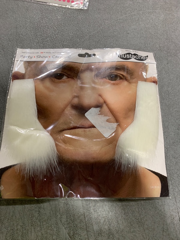 Photo 1 of Mustaches Self Adhesive Fake Mutton Chops, Novelty, Sideburns False Facial Hair, Costume Accessory for Adults.White Color