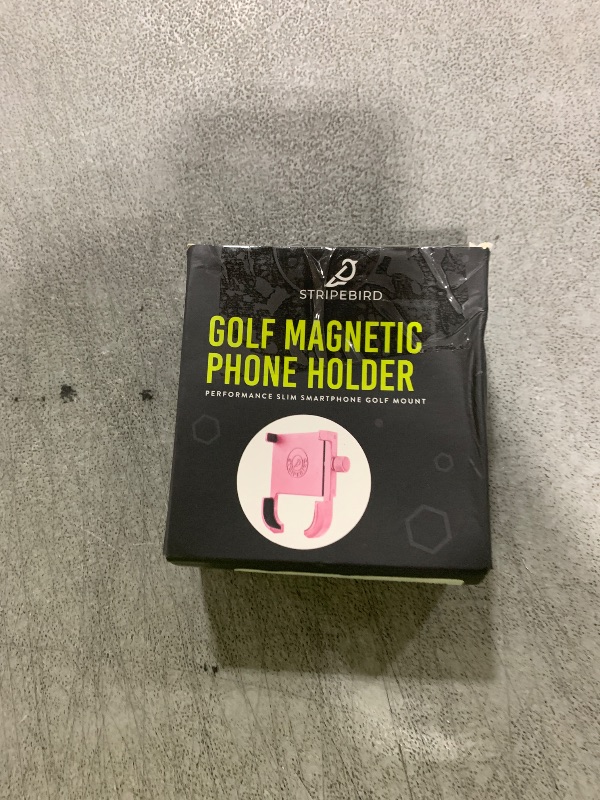 Photo 1 of Stripebird - Original Magnetic Golf Cart Phone Holder (Pink) - Cell Phone Holder Golf Cart with Neodymium N52 Magnets - Golf Caddy - Golf Cart Phone Mount for iPhone, Samsung & Others