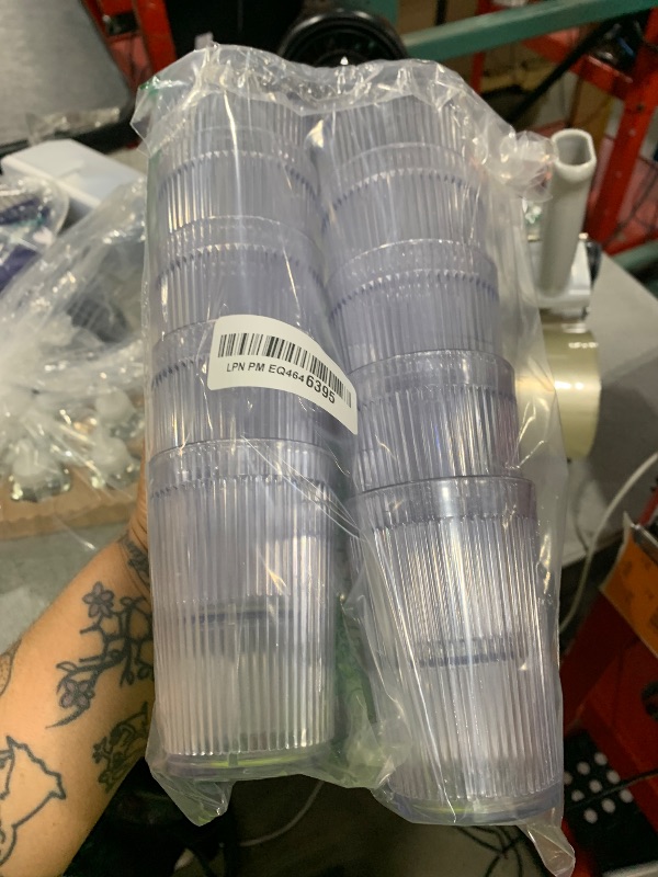 Photo 1 of Carlisle FoodService Products Crystalon Stack-All Stackable Tumbler Plastic Tumbler with Ribbed Texture for Restaurants, Catering, Kitchens, Plastic, 8.4 Ounces, Clear