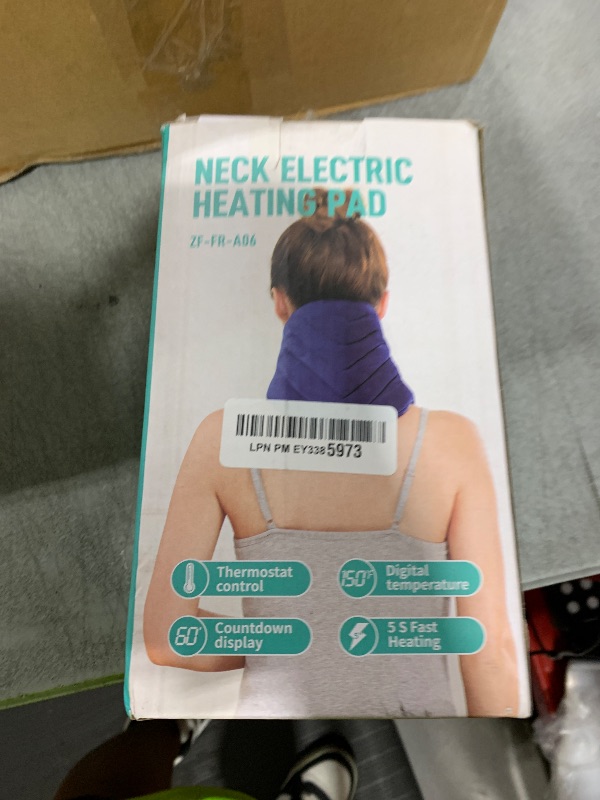 Photo 1 of JOBYNA Heating Pad for Neck, Hands-Free Electric Heated Neck Wrap for Pain Relief, 29"×8'' Neck Heat Pad with 8.53ft Power Cord, Auto Shut Off,Size/Temperature/Time Adjustable?Navy?