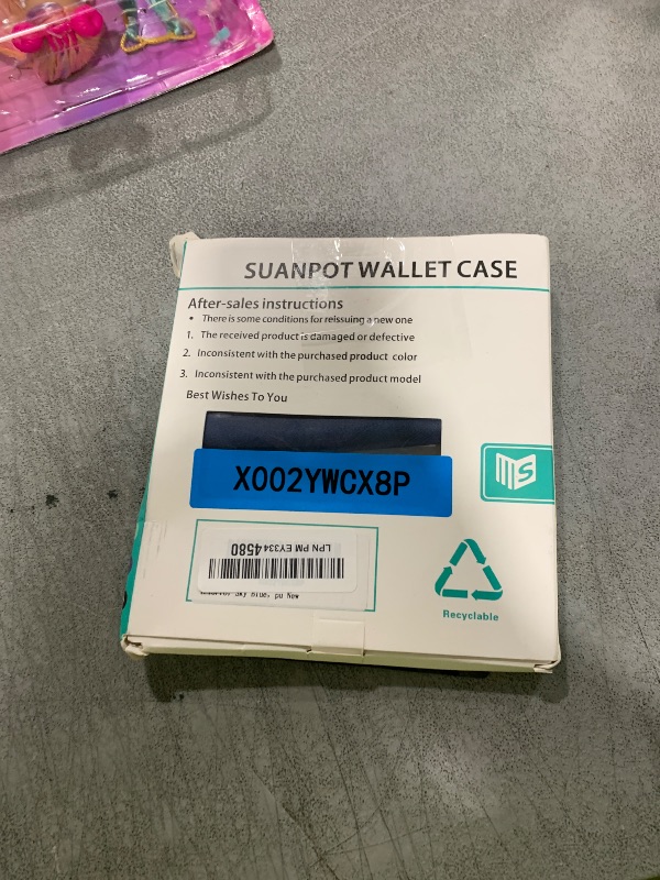 Photo 1 of SUANPOT for iPhone 13 Pro?Non iPhone 13 6.1 5G with RFID Blocking Wallet case Credit Card Holder,Flip Book PU Leather Phone case Cover Cellphone Women Men for Apple 13Pro case Wallet Sky Blue