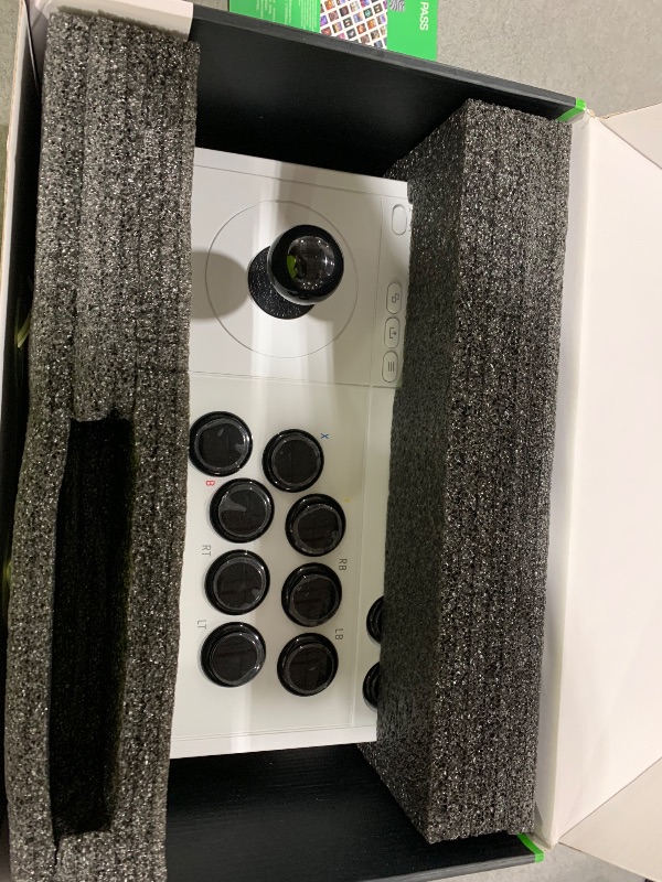 Photo 1 of 8Bitdo 2.4g Wireless Arcade Fight Stick with 3.5mm Audio Jack, Mic Mute Button & Joystick Mapping Button for Xbox Series X|S, Xbox One and Windows 10 - Officially Licensed (White)
