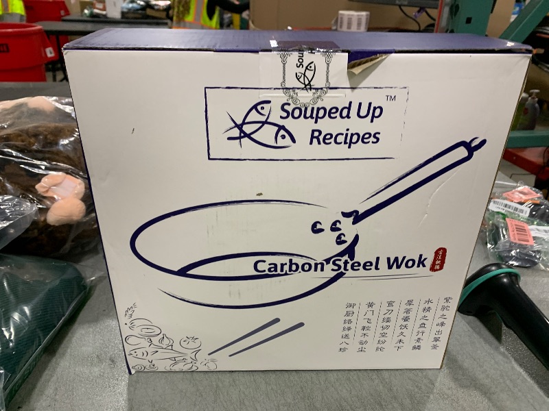 Photo 1 of Souped Up Recipes 12.5 Inch Carbon Steel Wok For Electric, Induction and Gas Stoves (Lid, Spatula and User Guide Video Included)