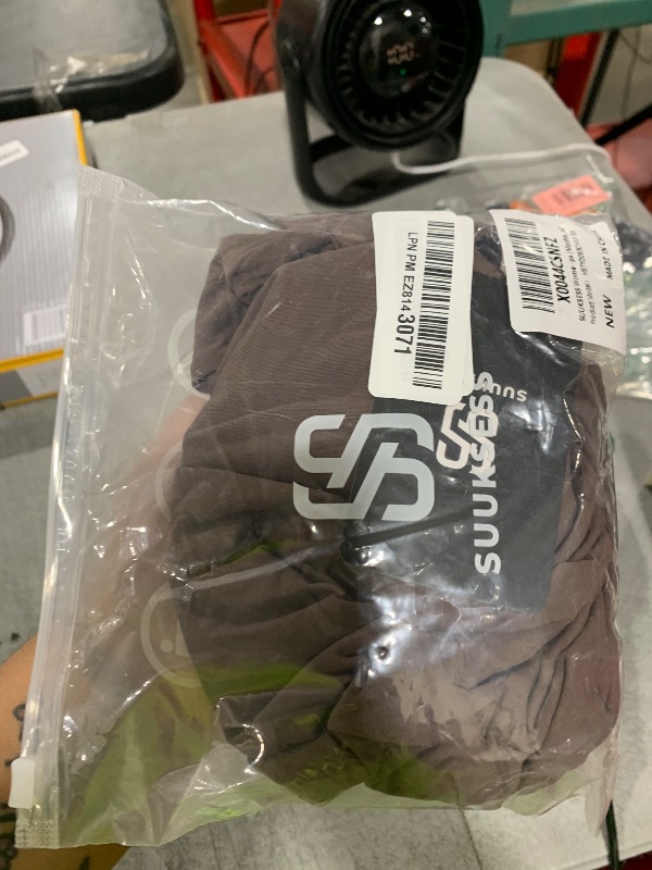 Photo 1 of SUUKSESS Women Double Lined Fitted Basic Tee Shirts Square Neck Short Sleeve Y2K Going Out Crop Tops (Mocha, M)