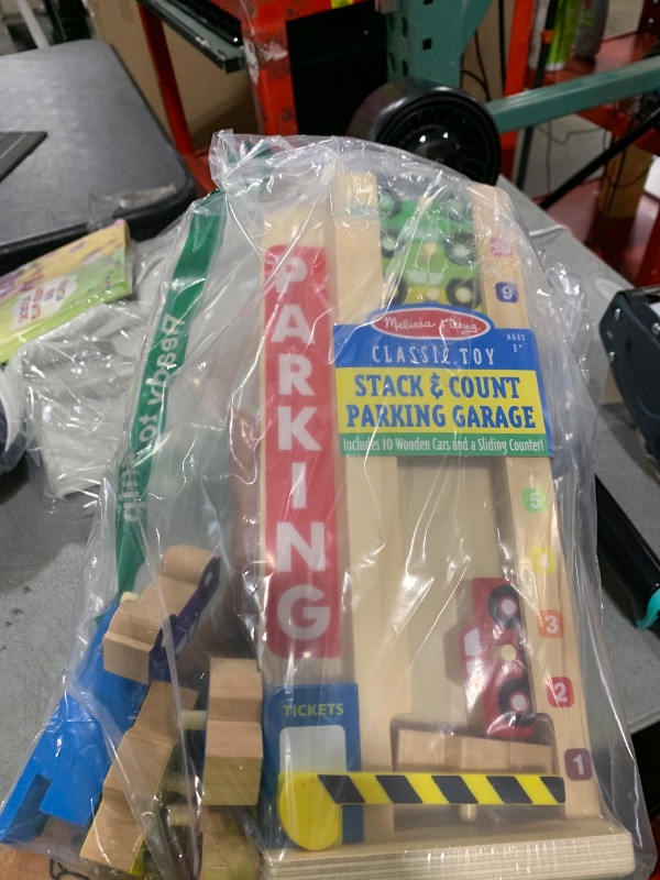 Photo 1 of Melissa & Doug Stack & Count Wooden Parking Garage with 10 Cars