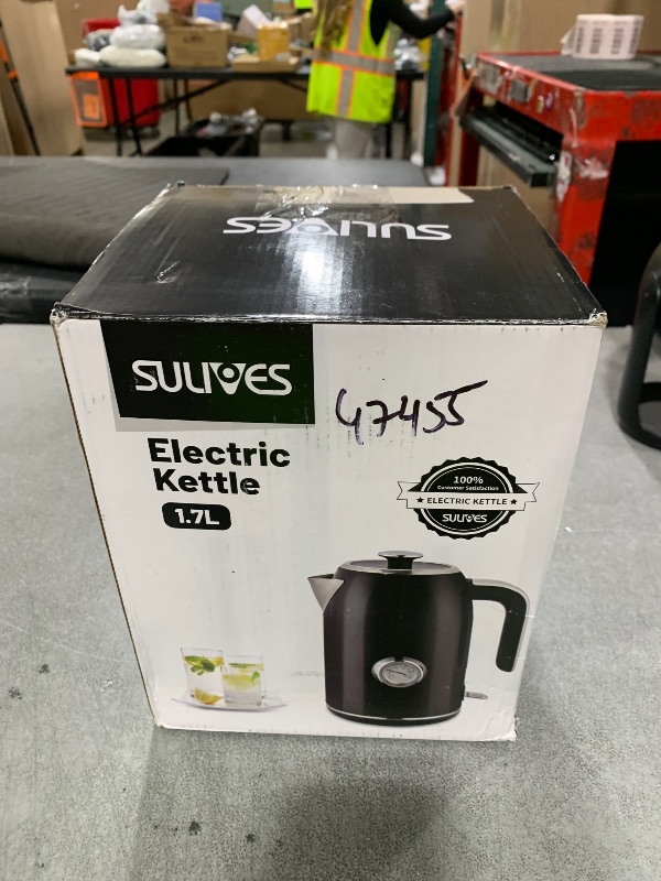 Photo 1 of SULIVES Electric Kettle, 1.7L Stainless Steel Tea Kettle with Temperature Gauge, 1500W Water Boiler with LED Light, BPA-Free, Auto Shut-Off and Boil-Dry Protection,Black