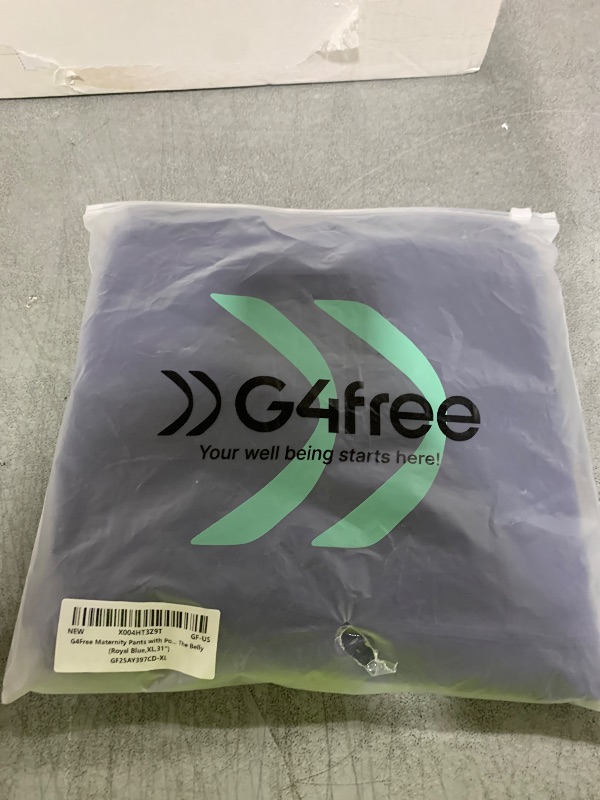 Photo 1 of G4Free Maternity Pants for Work with Pockets Pregnancy Outfits Postpartum Flare Yoga Leggings for Casual Athletic Workout (Royal Blue,XL,31")