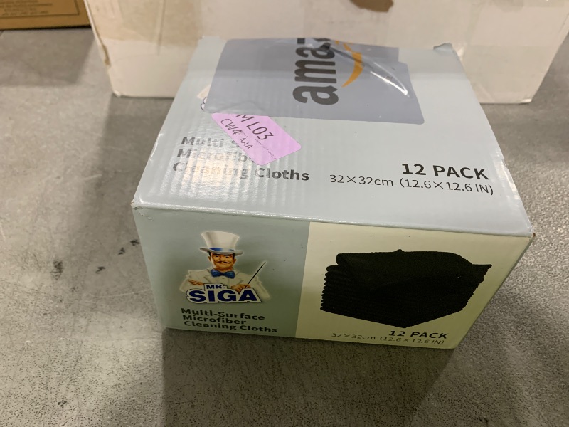 Photo 1 of MR.SIGA Microfiber Cleaning Cloth, All-Purpose Microfiber Towels, Streak Free Cleaning Rags, Pack of 12, Black, Size 32 x 32 cm(12.6 x 12.6 inch)
