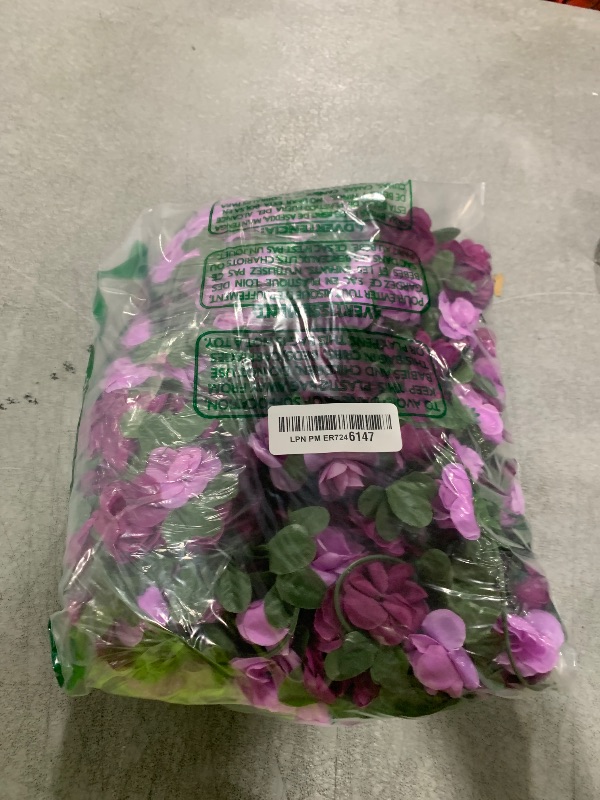 Photo 1 of KHOYIME 9 Pack 72 FT Artificial Flower Garland, Fake Purple Roses Vines Silk Flowers Faux Plastic Outdoor Hanging Floral Ivy Garland Decoration for Wedding Arch Bedroom Home Wall Backdrop Room Decor