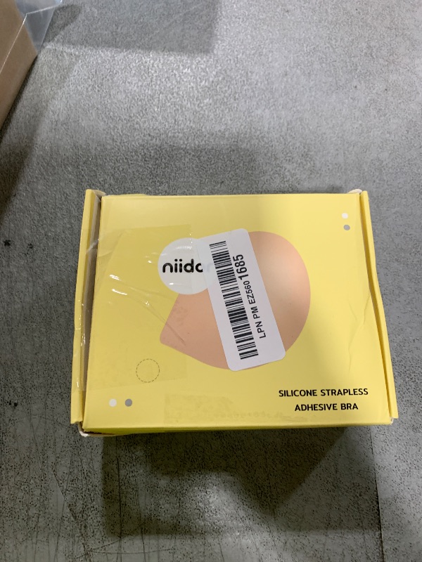 Photo 1 of Niidor Strapless Bra Adhesive Backless Sticky Bra with Push Up Invisible Silicone Nude Bra for Low Cut Dresses Comfortable & Secure