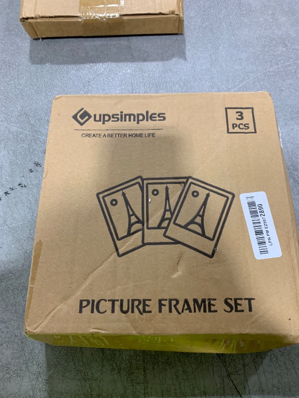 Photo 1 of upsimples 8x8 Picture Frame Made of High Definition Glass, Display Pictures 5x5 with Mat or 8x8 Without Mat, Gallery Wall Frame Set, Black