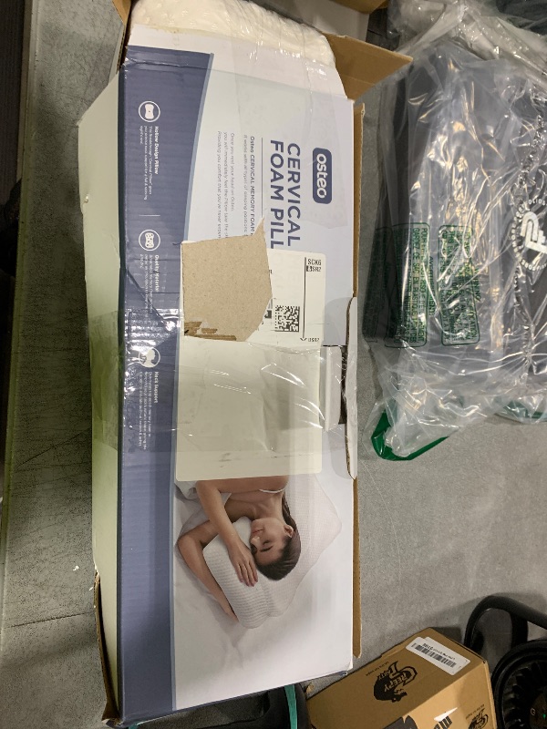 Photo 1 of Osteo Cervical Pillow for Neck Pain Relief, Hollow Design Odorless Memory Foam Pillows with Cooling Case, Adjustable Orthopedic Bed Pillow for Sleeping, Support for Side Back Sleepers