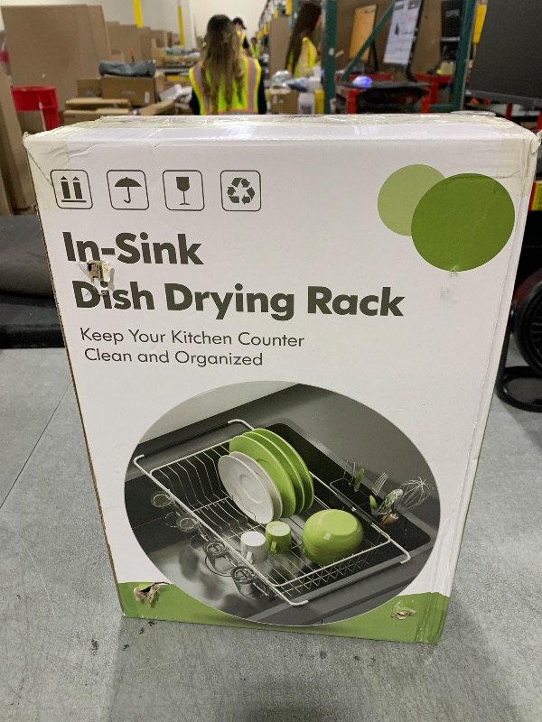 Photo 1 of MAJALiS Dish Drying Rack in Sink - Small Dish Drainers for Kitchen Sink, Over The Sink Dish Racks with Utensil Holder, Stainless Steel Dish Rack in Sink, Silver