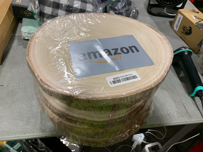 Photo 1 of Large Wood Slices 8 Pcs 12-14 Inches Wood Rounds Natural Wood Slices for Centerpieces/Crafts/Table Decor/Round Wooden Discs Large Unfinished Wood Centerpieces for Tables