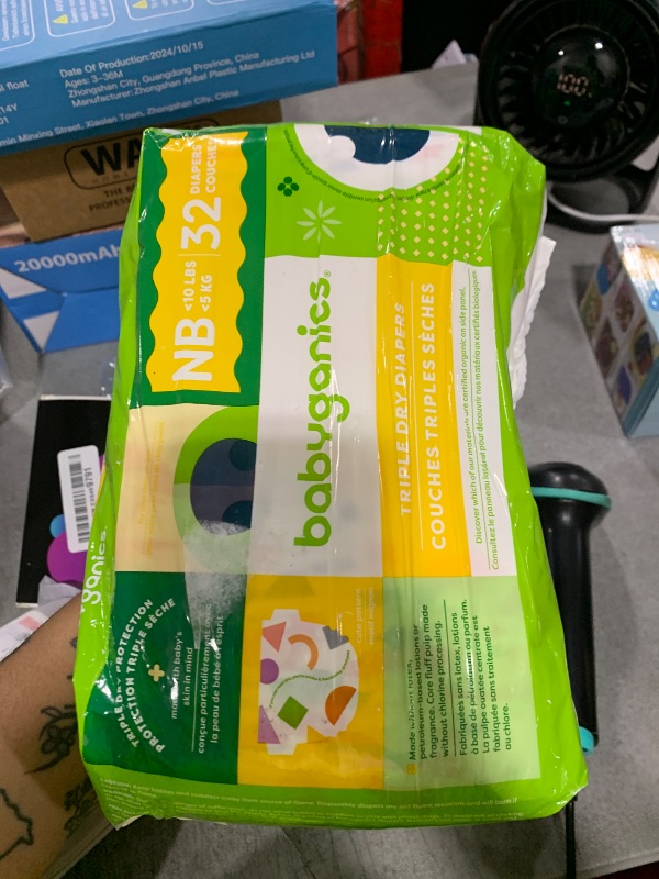 Photo 1 of Babyganics Diapers, Size 1 (18-14 lbs) 32 Count, Ultra Absorbent, Unscented, Made Without Chlorine, Latex