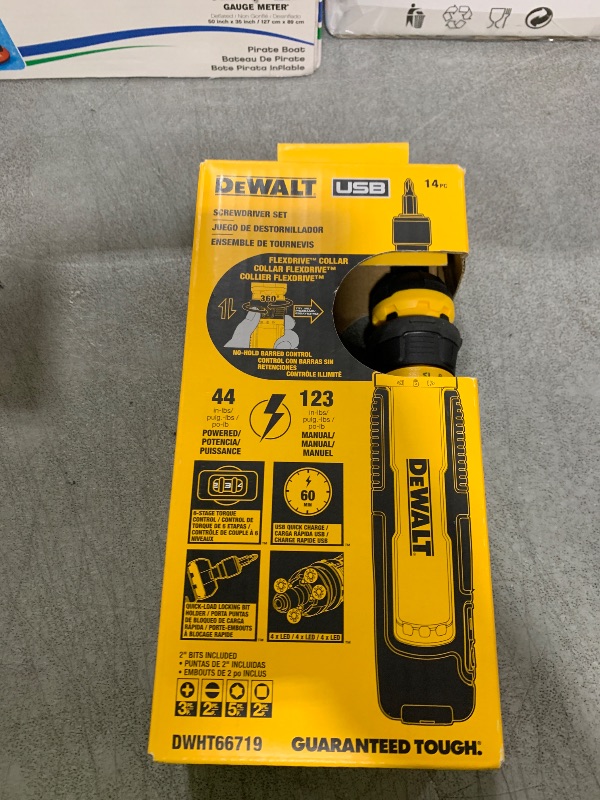 Photo 1 of DEWALT Cordless Screwdriver USB Rechargeable with FLEXDRIVE Control and Screwdriver Bit Set, Electric Screwdriver Cordless with LED Light (DWHT66719)