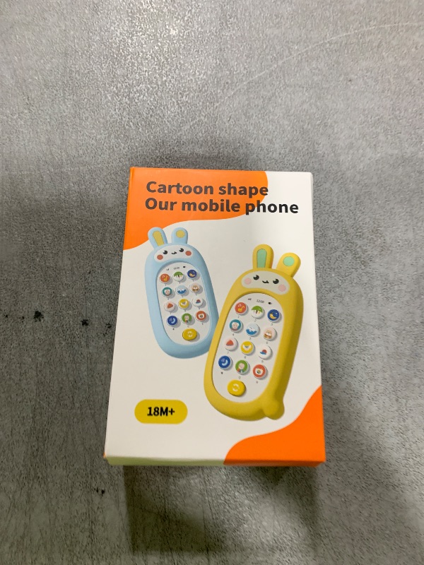 Photo 1 of UTOPLIKEY Baby Cell Phone Toy with 12 Learning Modes & Soothing Lullabies, Teething Silicon Mobile Phone Shell, Sensory Comfort Toys Gift for Toddler Infants Baby Shower Birthday (Yellow Bunny)
