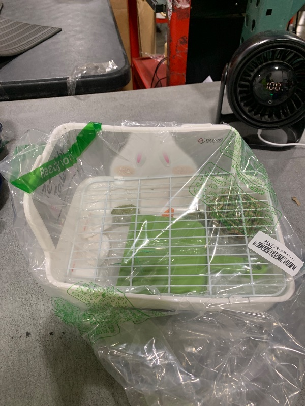 Photo 1 of kathson Rabbit Litter Box,Bunny Potty Training,Plastic Square Small Animal Toilet,for Hamster Chinchilla Ferret Hedgehog Gerbil(White)