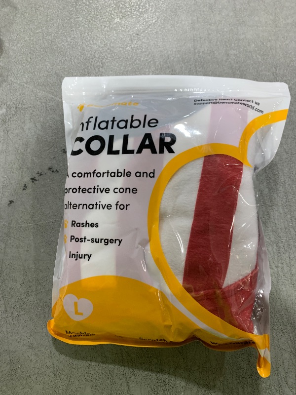 Photo 1 of BENCMATE Inflatable Dog Cone Collar Alternative, Soft Dog Cone for Small Medium Large Dogs and Cats, Neck Recovery ECollar Donut Collar After Surgery (Large, Flag)