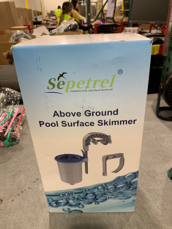Photo 1 of Sepetrel Above Ground Pool Surface Skimmer, Wall Mount Pool Maintenance Accessories for Inflatable Collars, Tubular & Metal Frame Pools, Floating Skimmer Basket - Efficiently Removes Debris