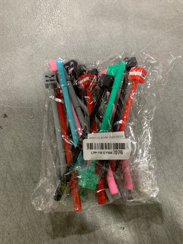Photo 1 of EREGANTO 24 Pcs Pixel Miner Themed Assorted Gel Pens Party Favor Mine Pixel Craft Classroom Rewards Prizes Goody Bag Treat Bag Stuffers