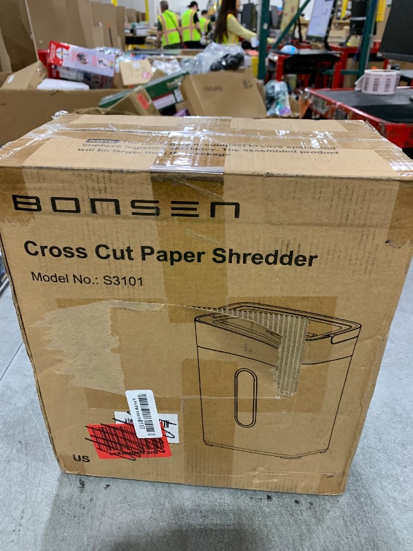 Photo 1 of BONSEN Shredder for Home Office, 4 Gallons 8-Sheet Cross Cut Credit Card Shredder, Small Paper Shredder for Home Use, High Security Level P-4, ETL Certification (S3101)