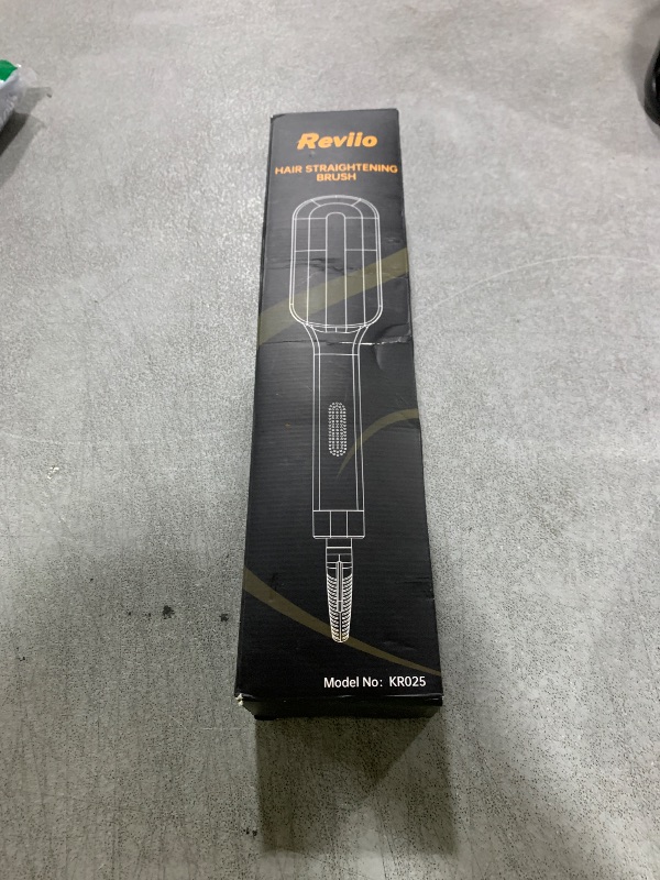 Photo 1 of Reviio 30s Fast Heating Hair Straightener Brush - Ionic Anti-Frizz, Anti-Scald, Auto Temp Lock & Auto-Off, Worldwide Voltage, Black
